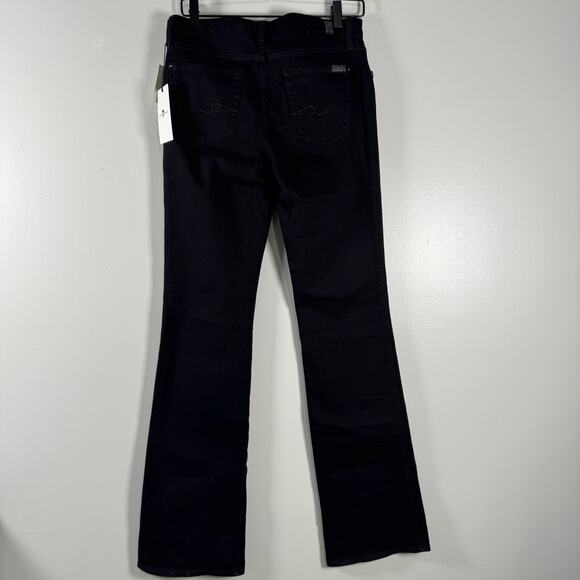 NWT 7 For All Mankind Women's Black Stretch Mid Rise Tall Bootcut Jeans Size 30 - Picture 4 of 10